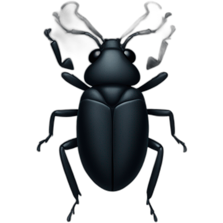 a completly black bug emoji