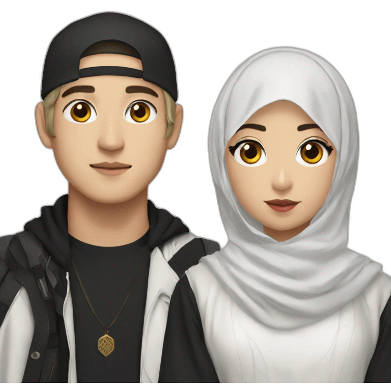 Kim Taehyung with a Muslim girl emoji