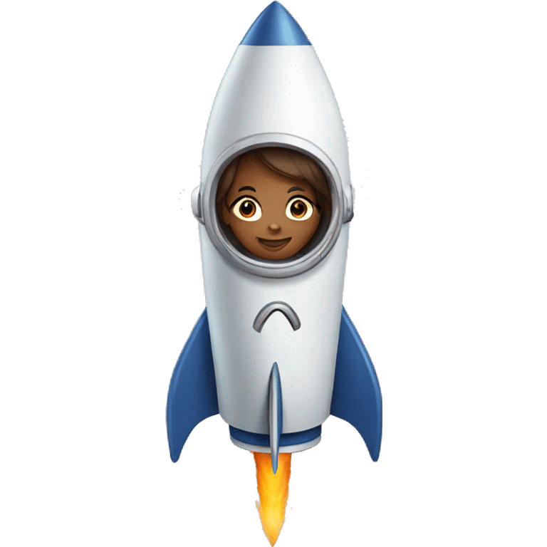 Girl in a rocket emoji