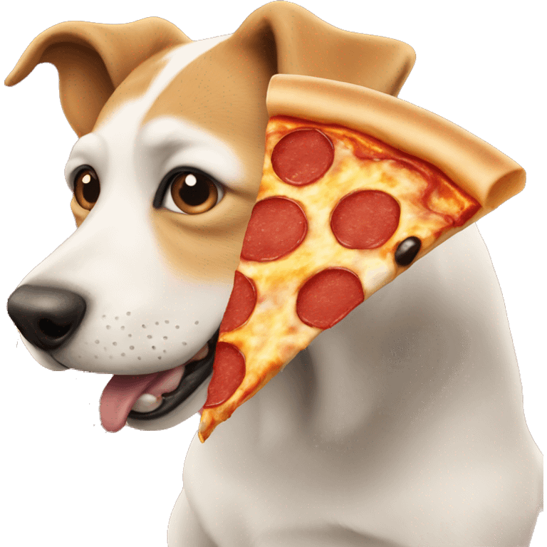 dog eating pizza emoji