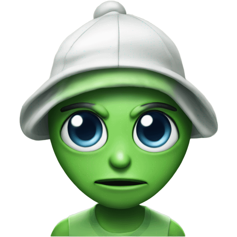 A alien with a Nike hat emoji