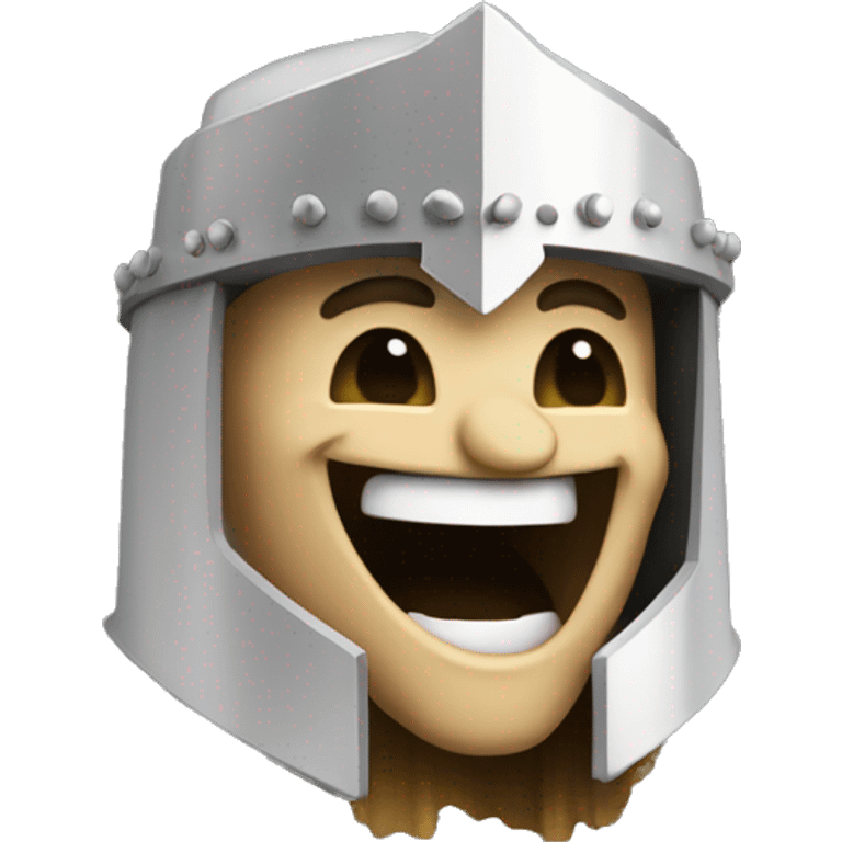 A crusader laughing out loud in pixel art emoji