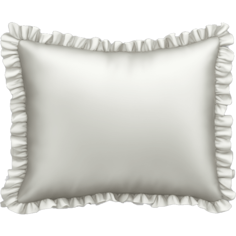 White silk pillow with ruffles emoji