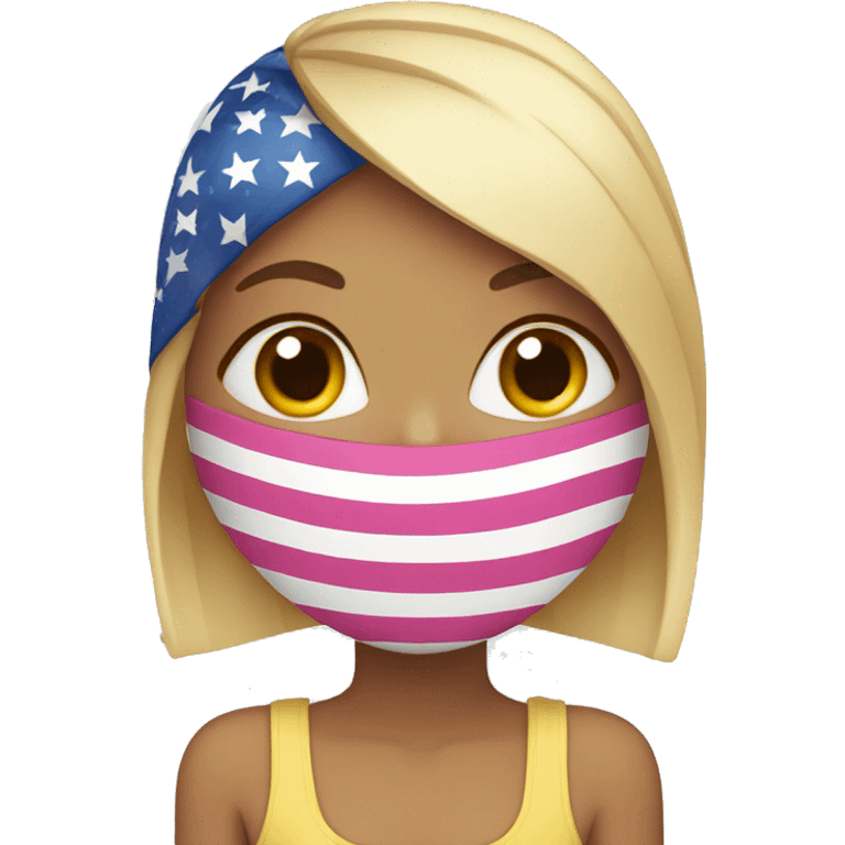 Girly American flag for girls emoji