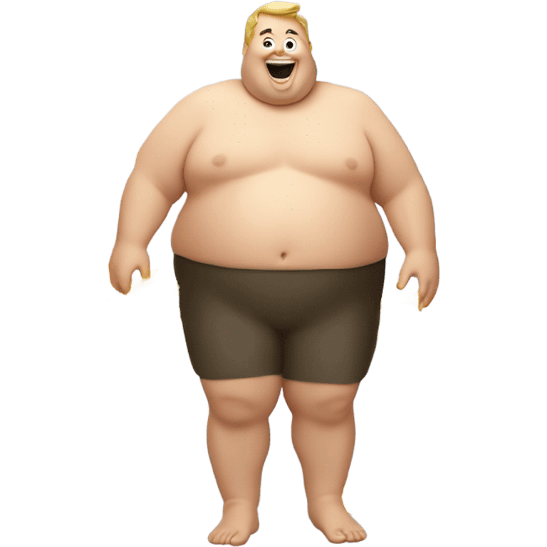 Big fat man swimming in burgers and French fries emoji