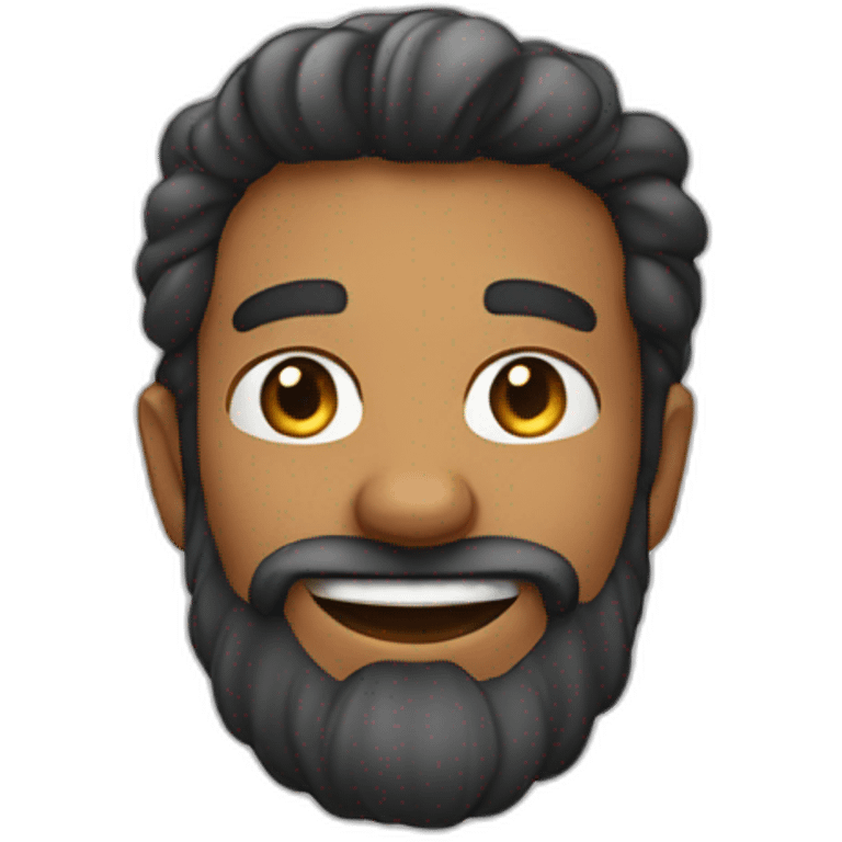 Homme barbu sourire sournois emoji