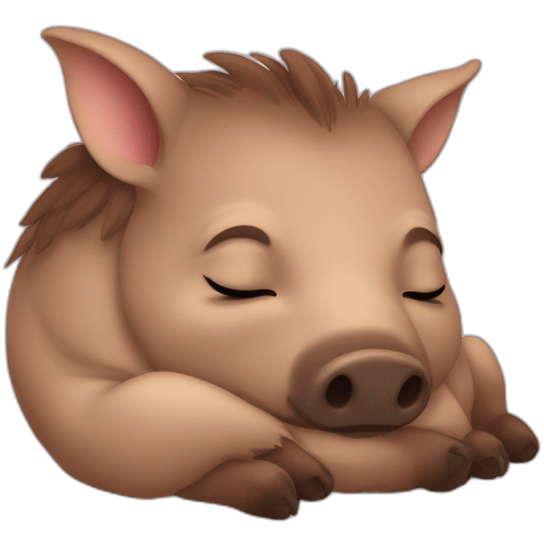 Baby boar sleeping emoji