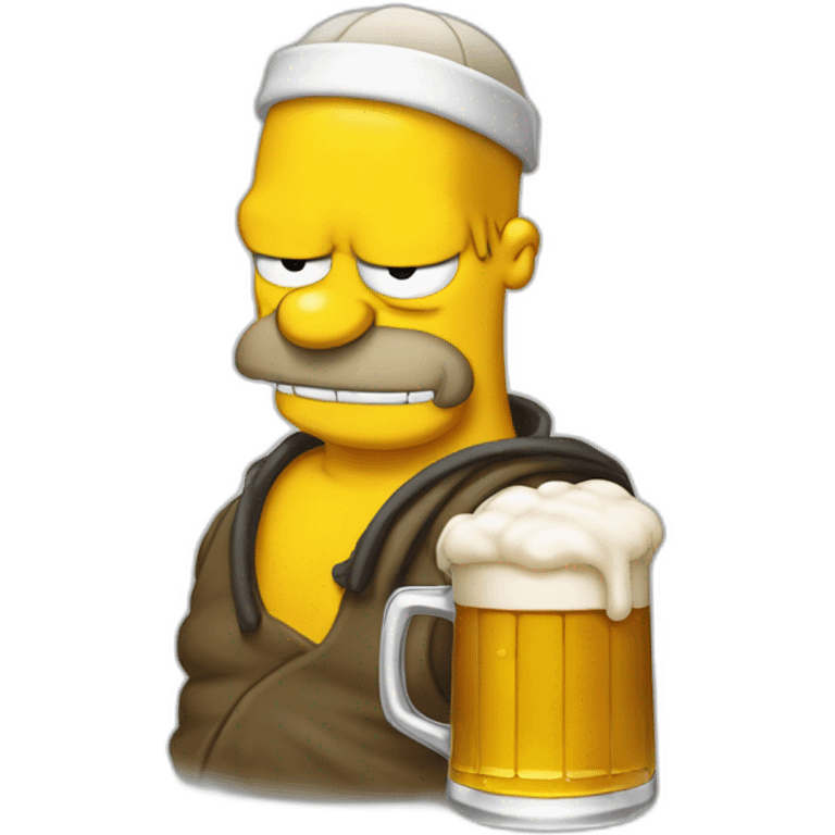 Homer qui boit une bière emoji