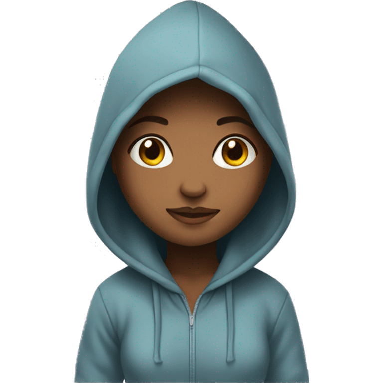 Cute girl in a hoodie emoji