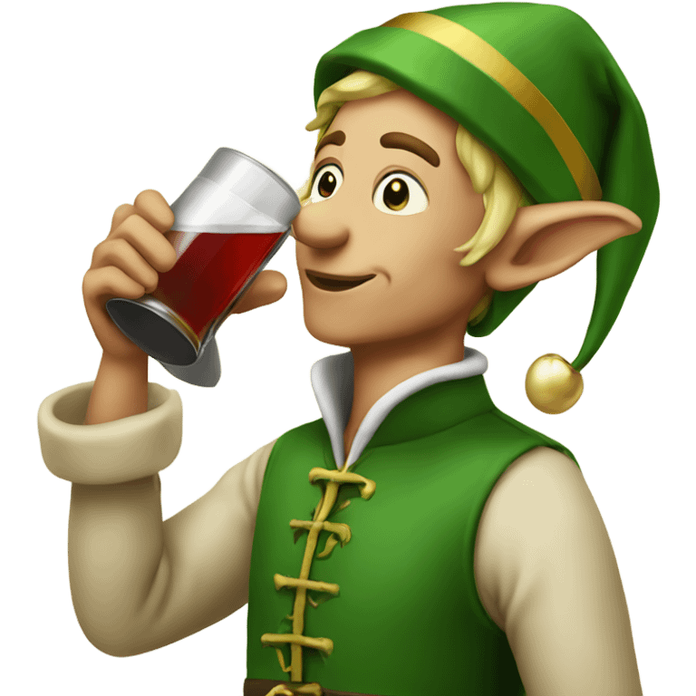 Elf drinking alcohol emoji