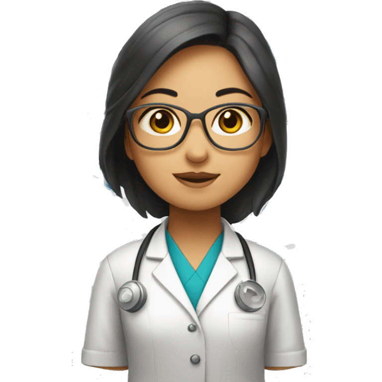 Asian Scientist girl with Indian flag, Korean flag above her emoji