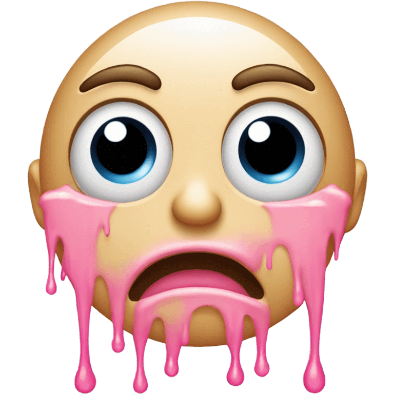 normal crying emoji but with pink tears emoji