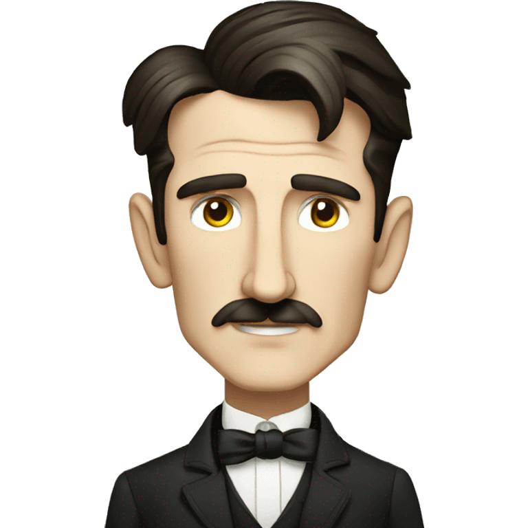 Nikola tesla with electrical arcs around emoji