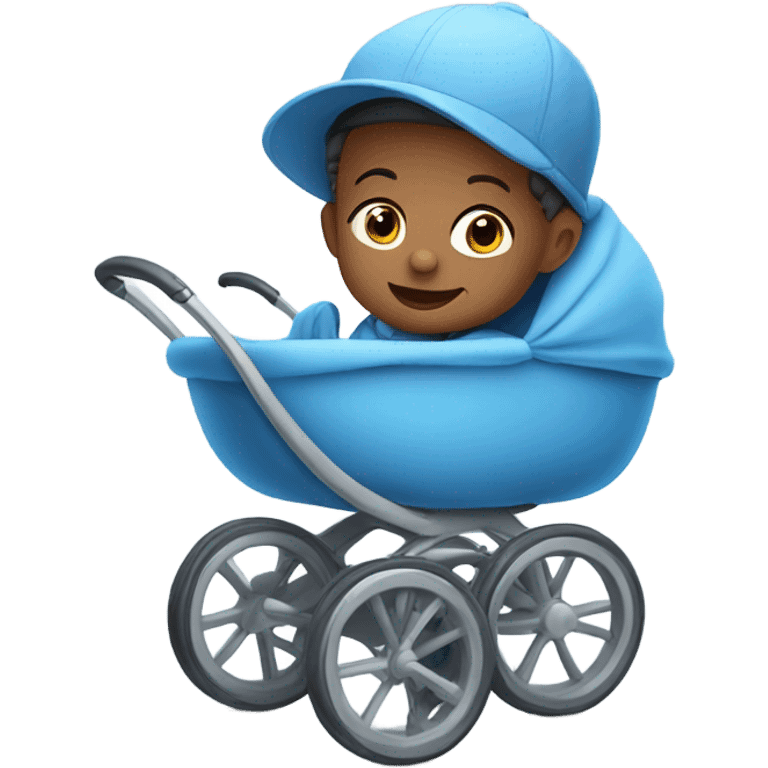 Baby boy stroller emoji