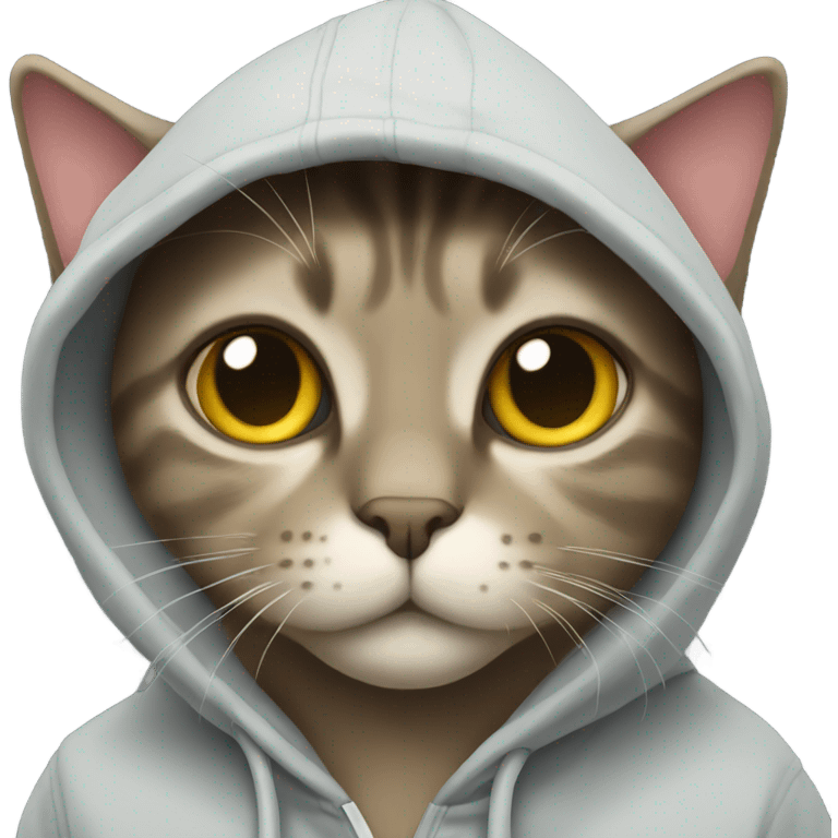 Cat wearing hoodie  emoji