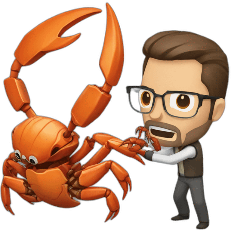 Gordon freeman fighting a crab head emoji