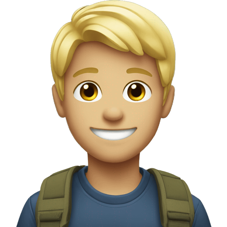 smiling blonde boy outdoors emoji