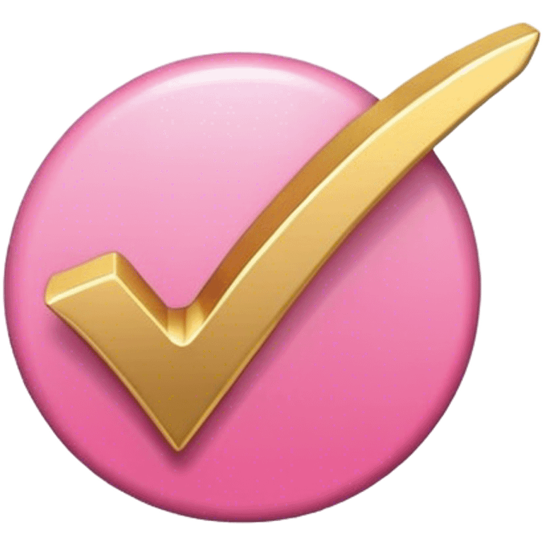 pink gold check mark icon emoji