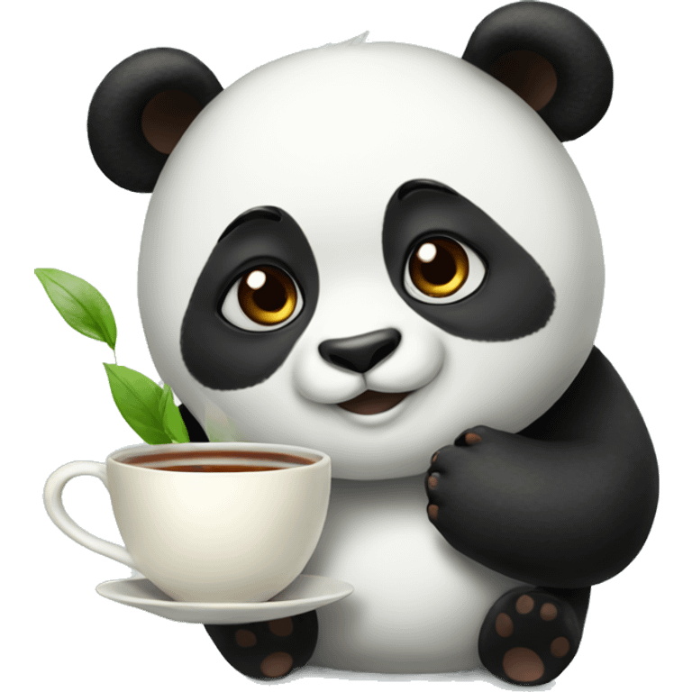 panda with a tea emoji