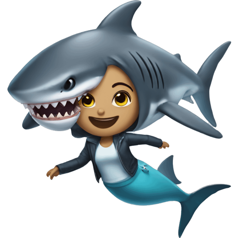 anthropomorphic shark girl emoji