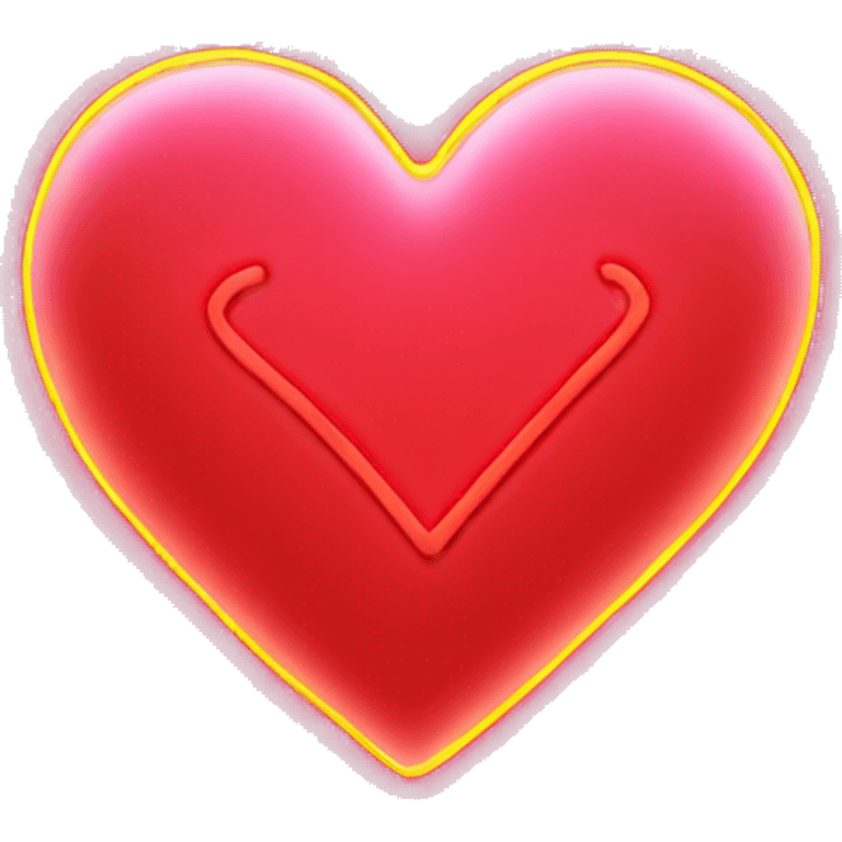 red neon heart emoji