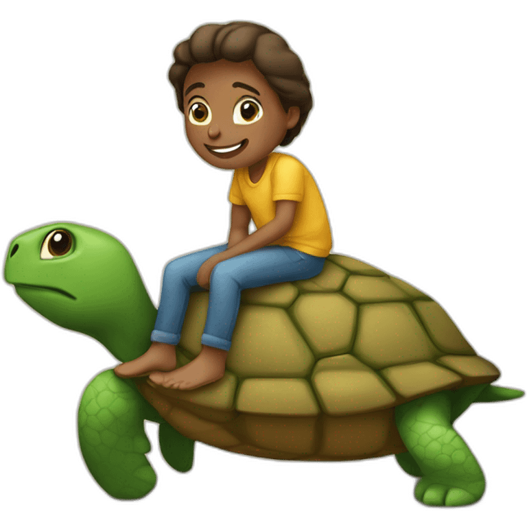 Humain sur tortue emoji