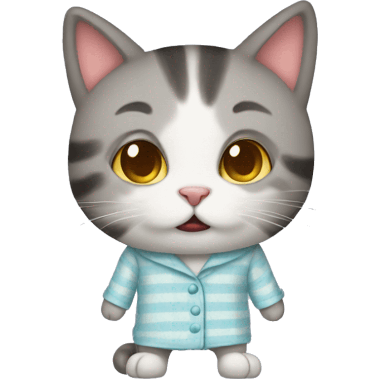 Cat in pajamas emoji