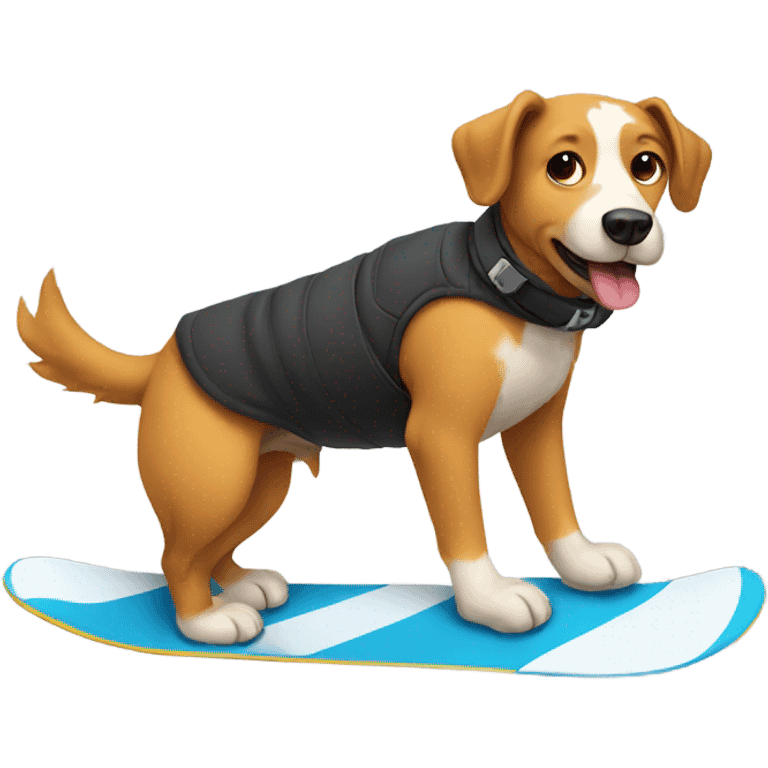 Dog snowboarding emoji