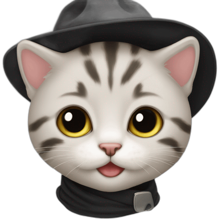 baby cat with black hat emoji