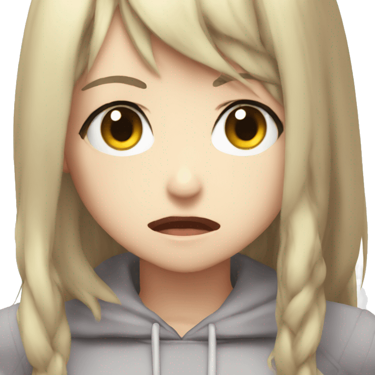 Cute anime girl angry emoji