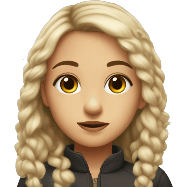 Girl brunnet, with hazel eyes withe skine  emoji