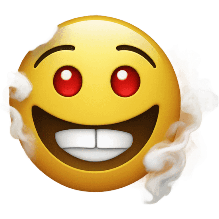 Smiley emoji smoked too much weed emoji