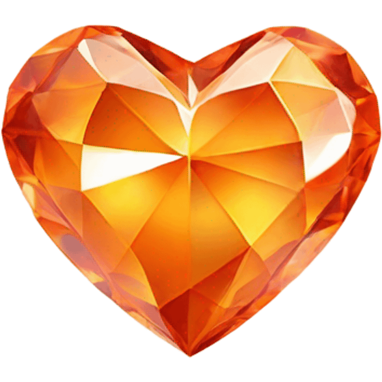 Orange crystal heart emoji