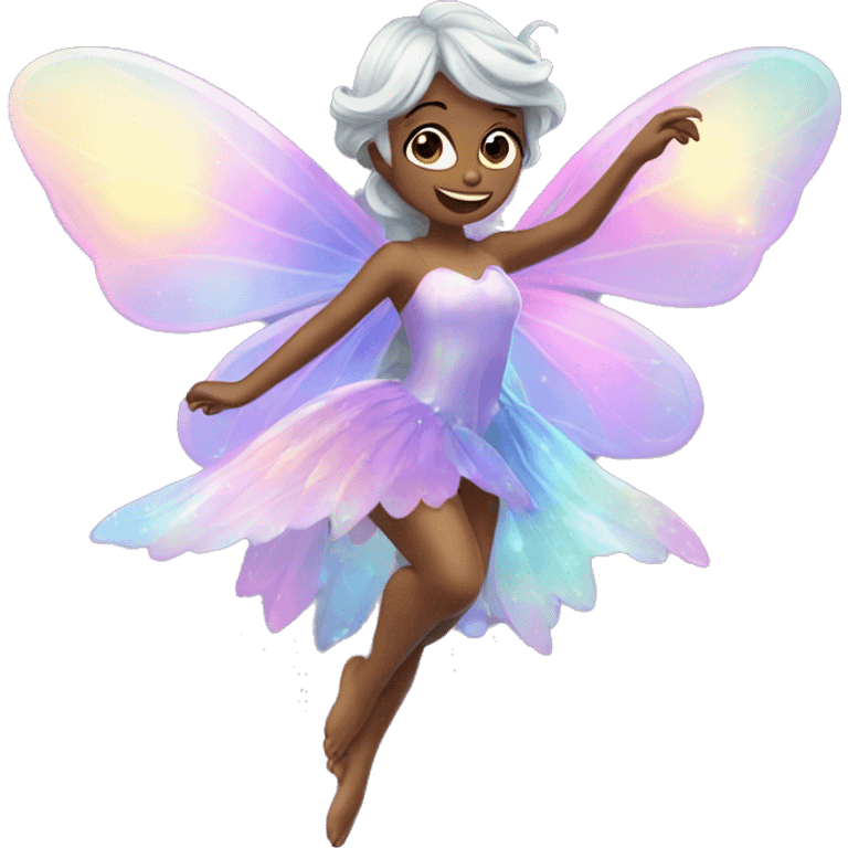 Iridescent fairy flying twinkle emoji