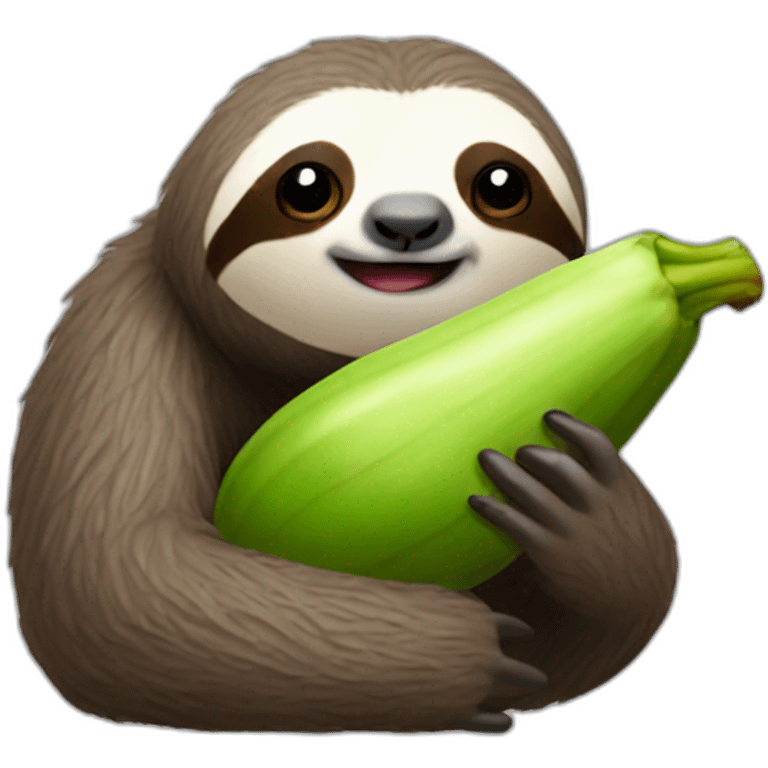 Sloth sucking eggplant emoji