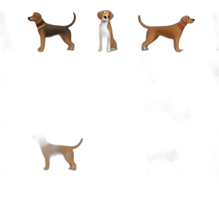 coonhound and German shepherd mix dog walking emoji