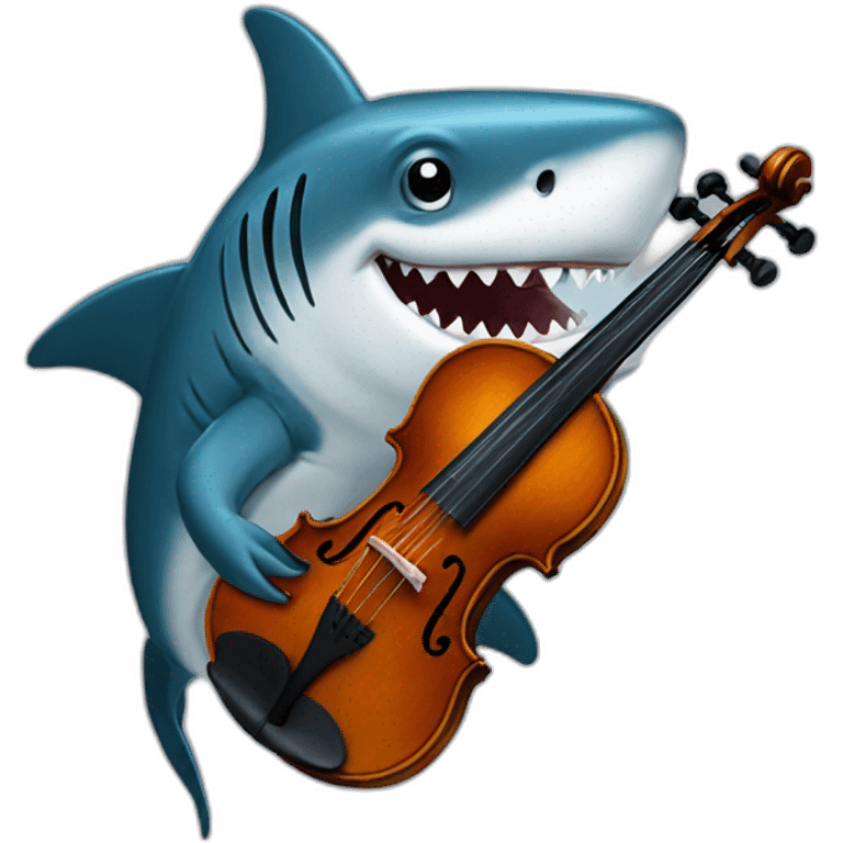 Violin playing shark emoji