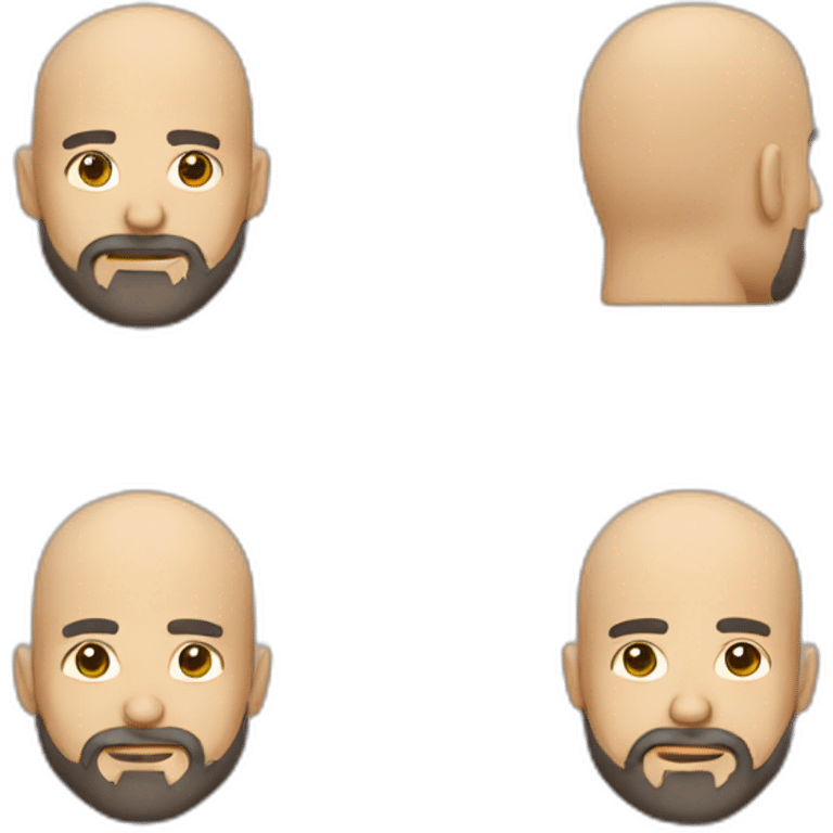 Balding Asian Latino with beard emoji