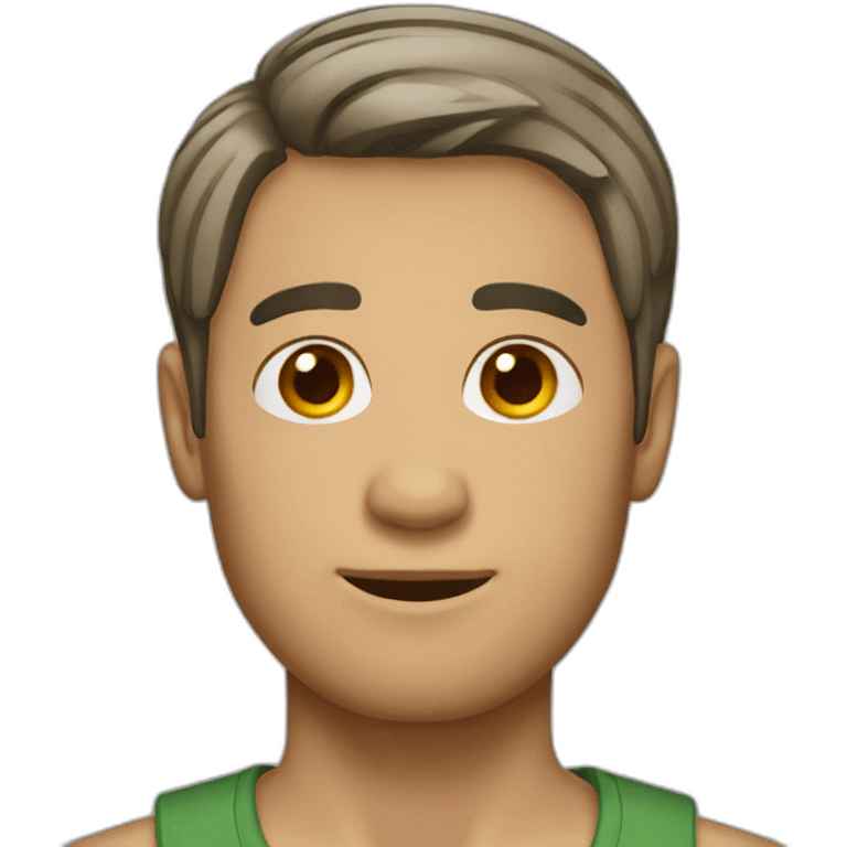 Three or seven short hair - man emoji