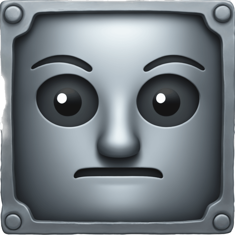 block of iron without face emoji