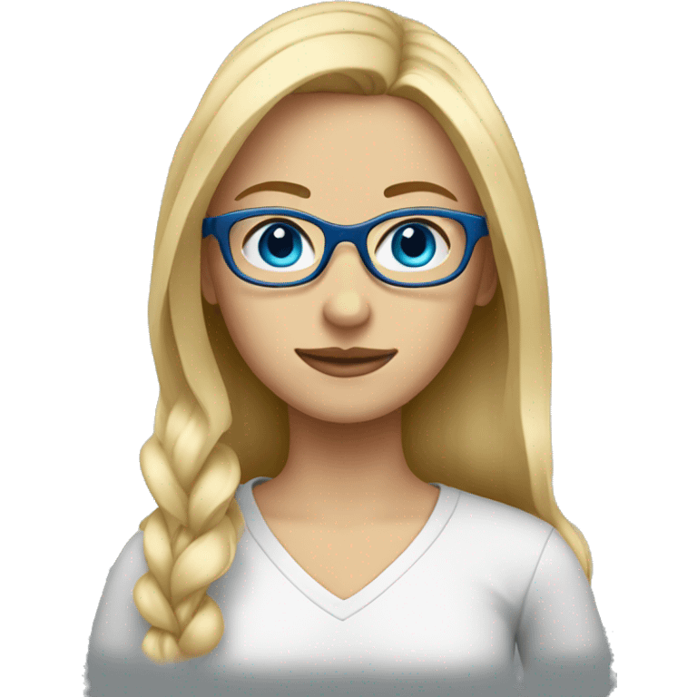 girl that has blonde hair and blue eyes and glasses emoji