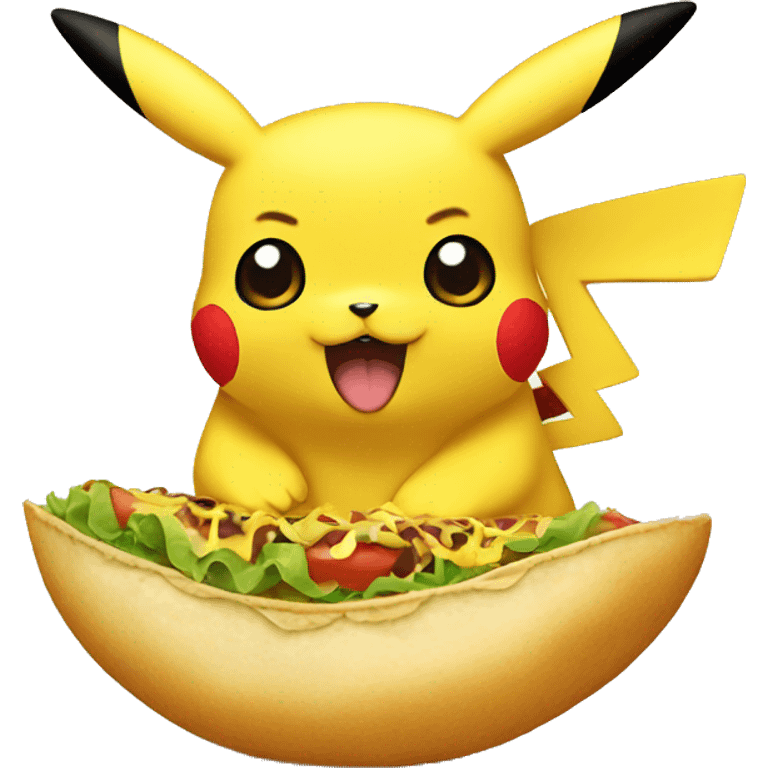 pikachu eating taco emoji