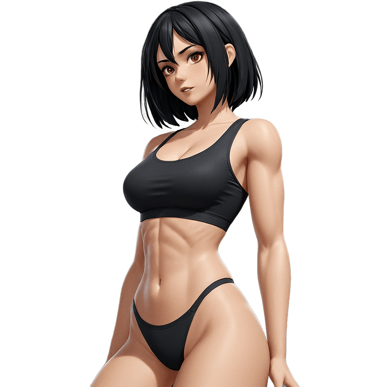 mikasa ackerman in sports bra emoji