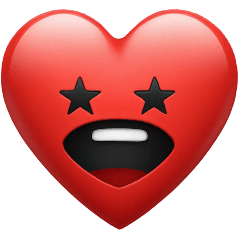 Red heart with black star in center  emoji