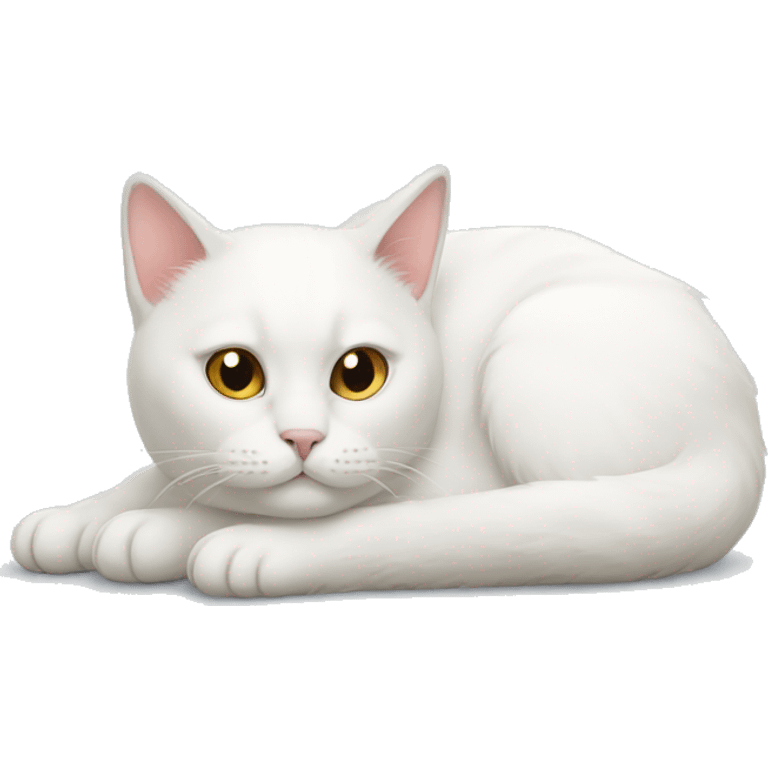 white cat laying down emoji