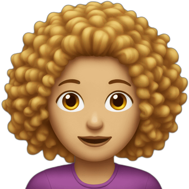 frizzy hair woman emoji