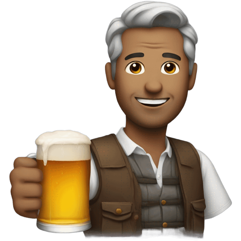 Man with a beer emoji