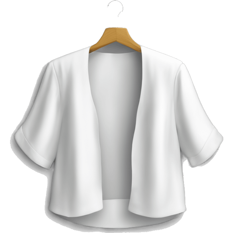 blusa de manga corta blanca de boleros hasta el ombligo sin botones emoji