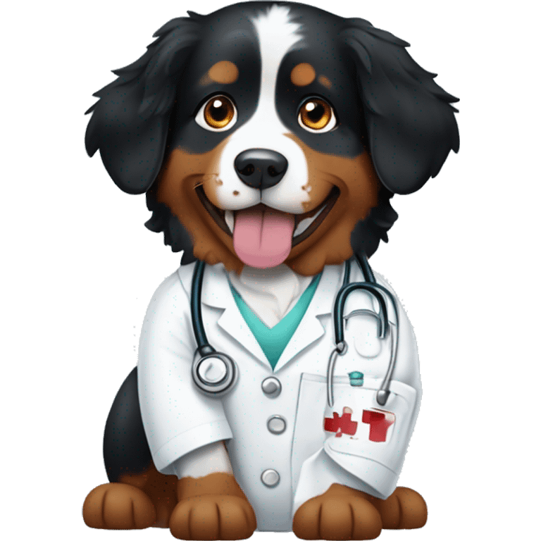 bernese mountain dog working as a nurse emoji