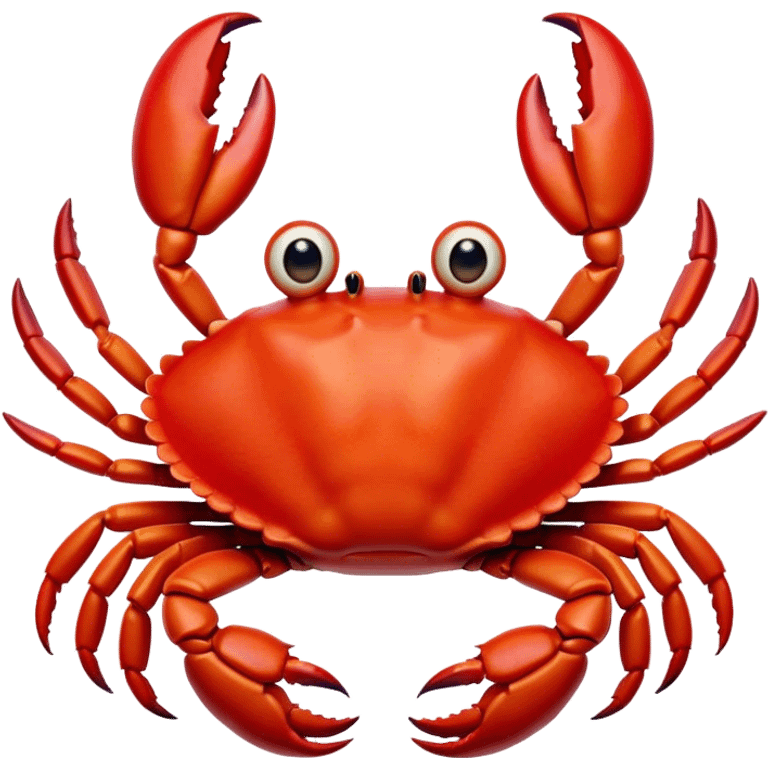 Cinematic Comical Red Crab Portrait Emoji, Head tilted dramatically with an exaggeratedly amused expression, featuring a vibrant, angular carapace with bold, expressive pincers and wide, comically animated eyes full of playful disbelief, Simplified yet hilariously expressive features, highly detailed, glowing with a slightly sassy oceanic glow, high shine, dramatic yet playful, stylized with an air of quirky coastal mischief, soft glowing outline, capturing the essence of a meme-worthy red crab that looks ready to pinch its way into viral fame! emoji